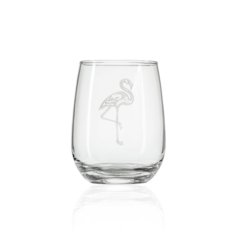 Rolf Glass Flamingo Stemless Wine Glass