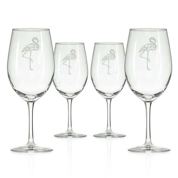 Rolf Glass Flamingo All Purpose Wine Glass Set of 4