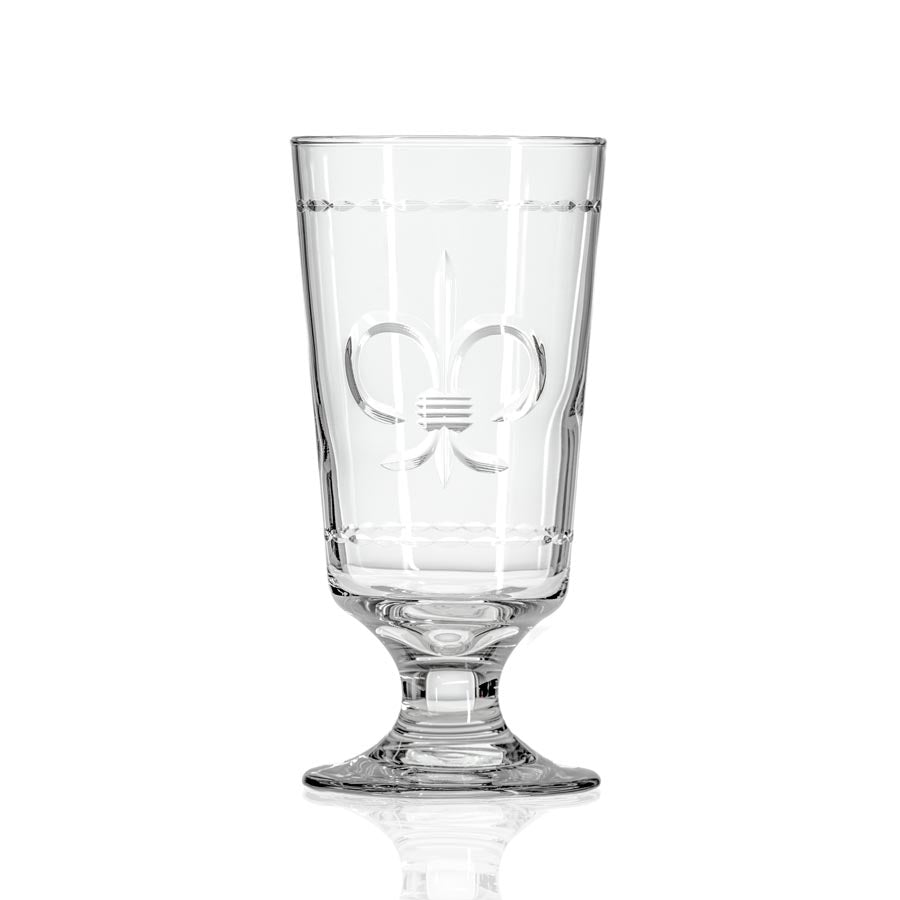Fleur De Lis 10oz Footed Cocktail Highball Glass | Set of 4 - Thumbnail 2