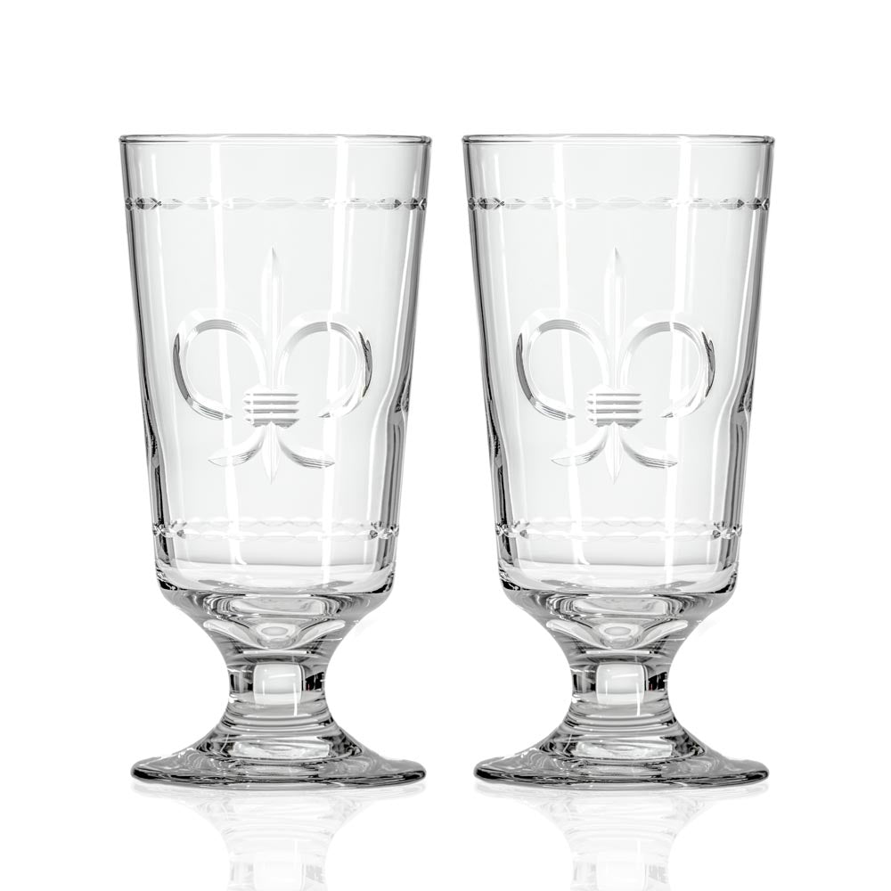Rolf Glass Fleur De Lis 10oz Footed Highball Cocktail Glass