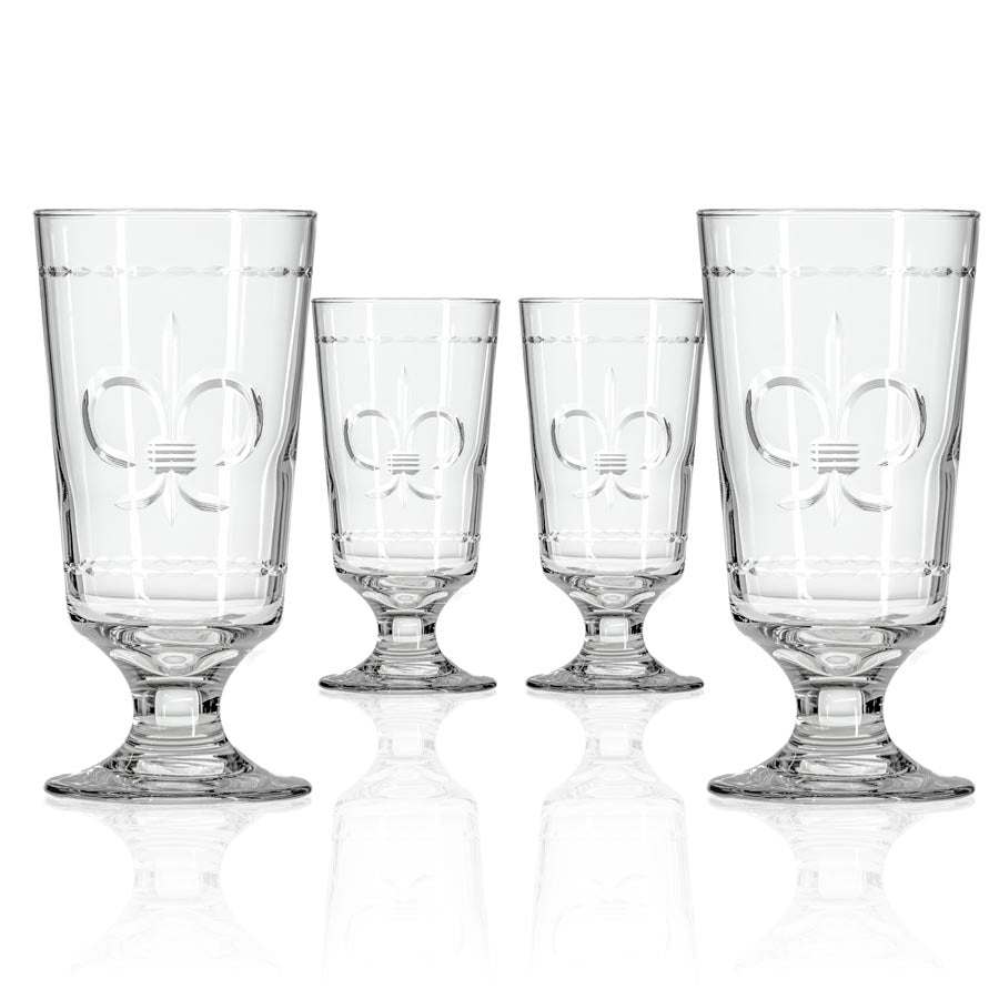 Rolf Glass Fleur De Lis 10oz Footed Highball Cocktail Glass