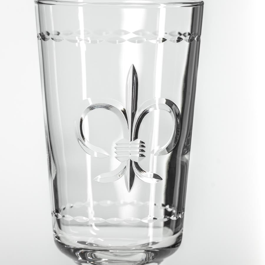 Fleur De Lis 10oz Footed Cocktail Highball Glass | Set of 4 - Thumbnail 3