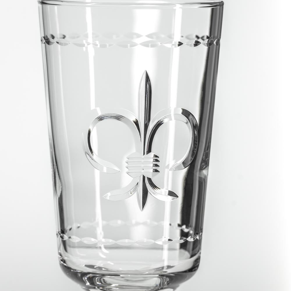 Rolf Glass Fleur De Lis 10oz Footed Highball Cocktail Glass