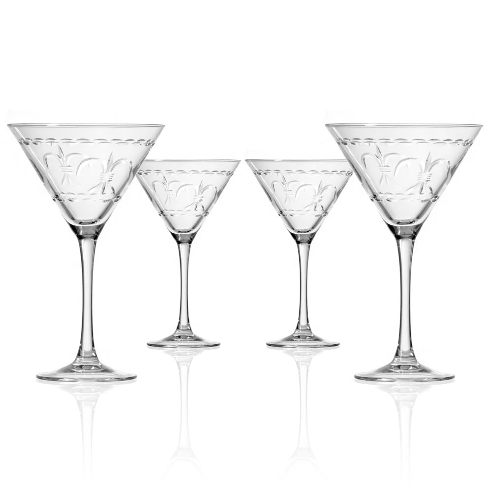 Fleur De Lis 10oz Martini Cocktail Glass | Set of 4