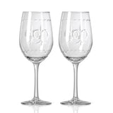 Rolf Glass Fleur de lis 12oz White Wine Glass set of 2