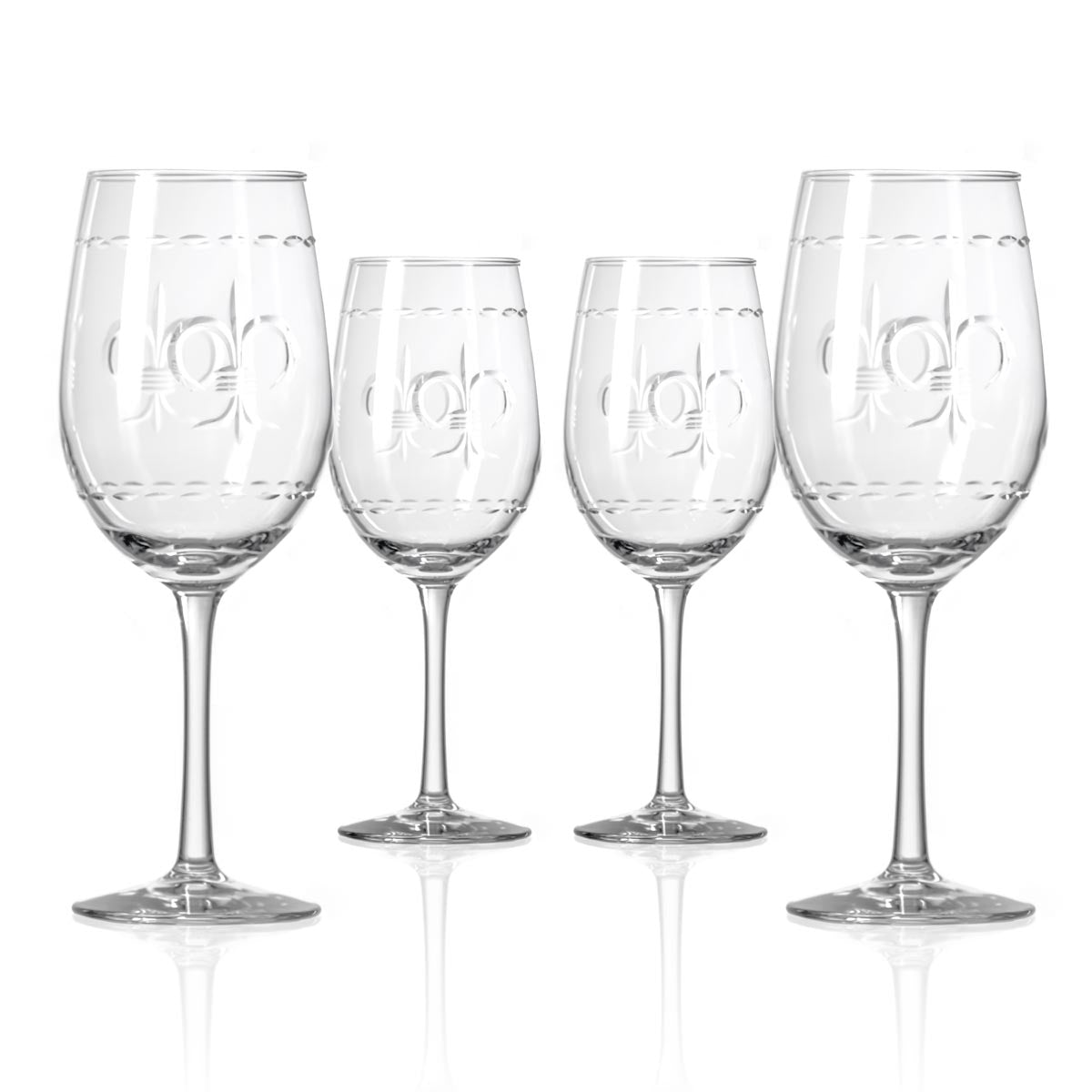 Fleur De Lis 12oz White Wine | Set of 4
