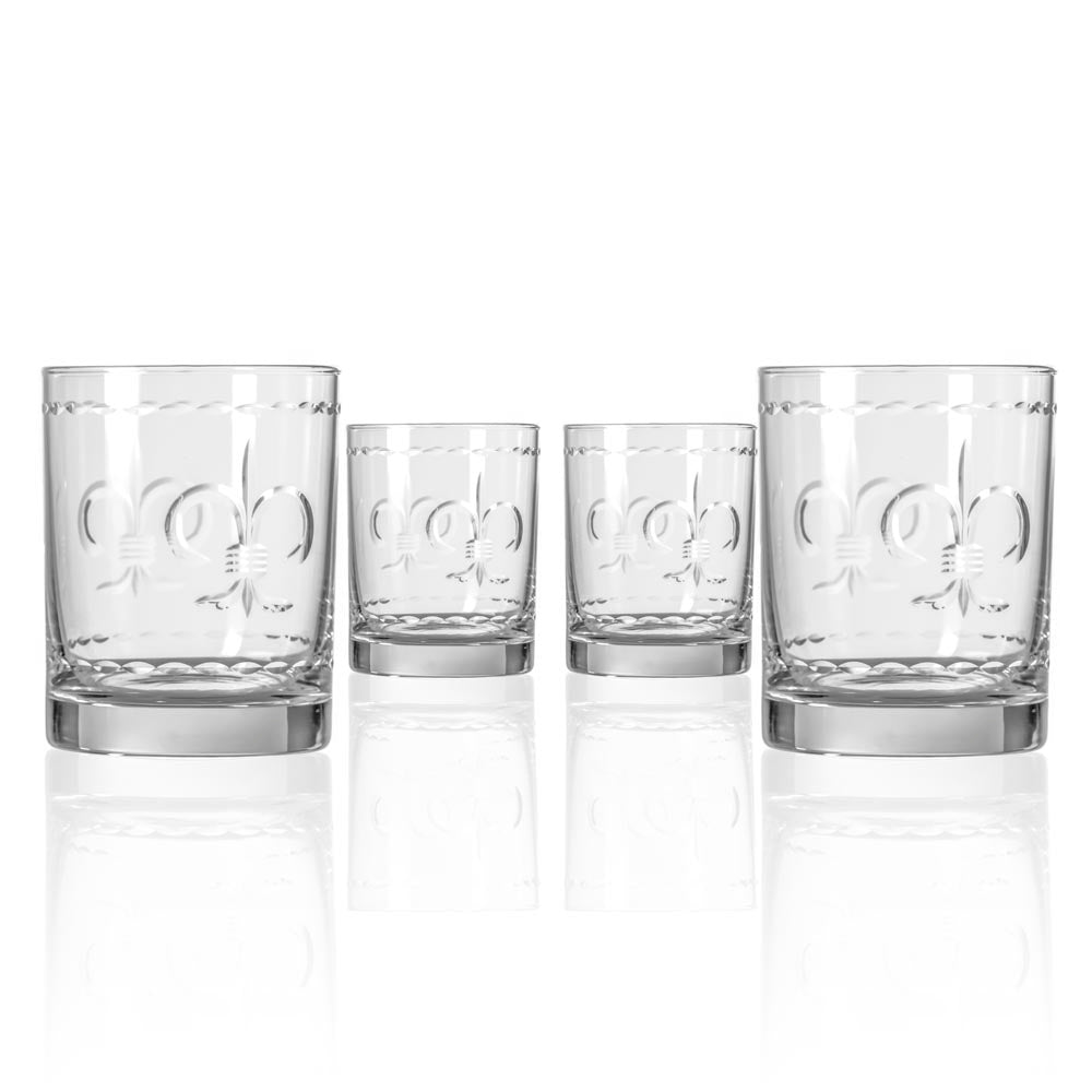 Rolf Glass Fleur De Lis 13oz Double Old Fashioned Whiskey Glass