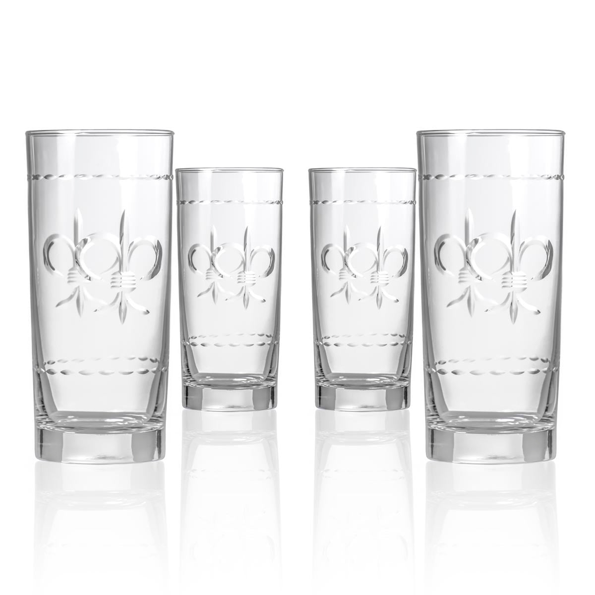 Fleur De Lis 15oz Cooler Highball Cocktail Glass | Set of 4 - Thumbnail 2
