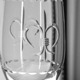 Rolf Glass Fleur De Lis 16oz Footed Iced Tea Glass detailed view on a white background