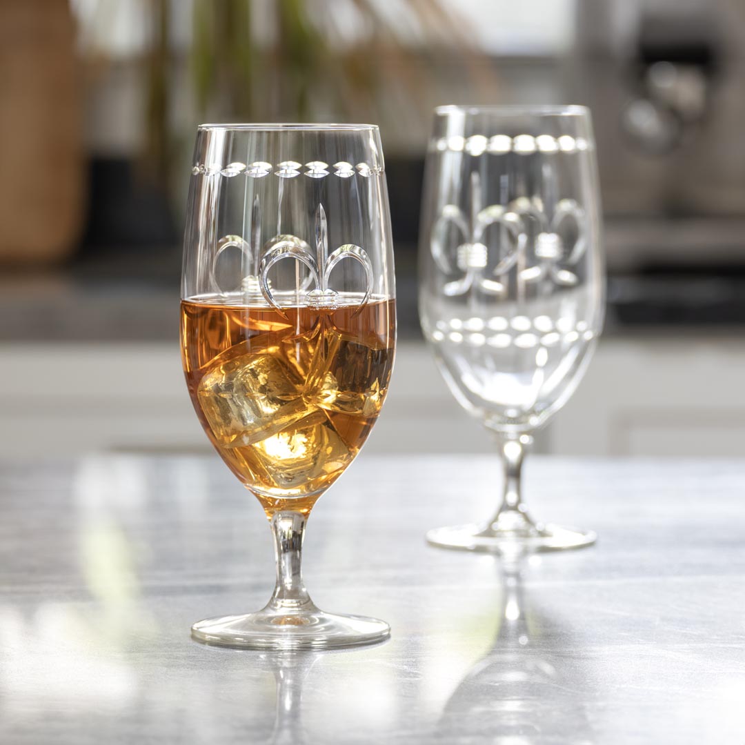 Rolf Glass Fleur De Lis Footed Iced Tea Glass - Thumbnail 3