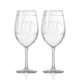 Rolf Glass Fleur de Lis 18oz All Purpose Wine Glass set of 2