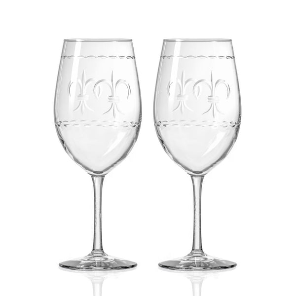 Rolf Glass Fleur de Lis 18oz All Purpose Wine Glass set of 2