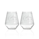 Rolf Glass Fleur De Lis 18oz Stemless Wine Glass set of 2