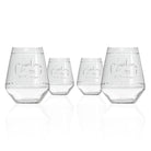 Rolf Glass Fleur De Lis 18oz Stemless Wine Glass set of 4