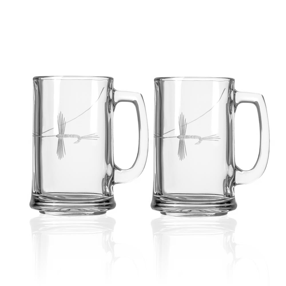 Fly Fishing 15oz Beer Mug | Set of 2