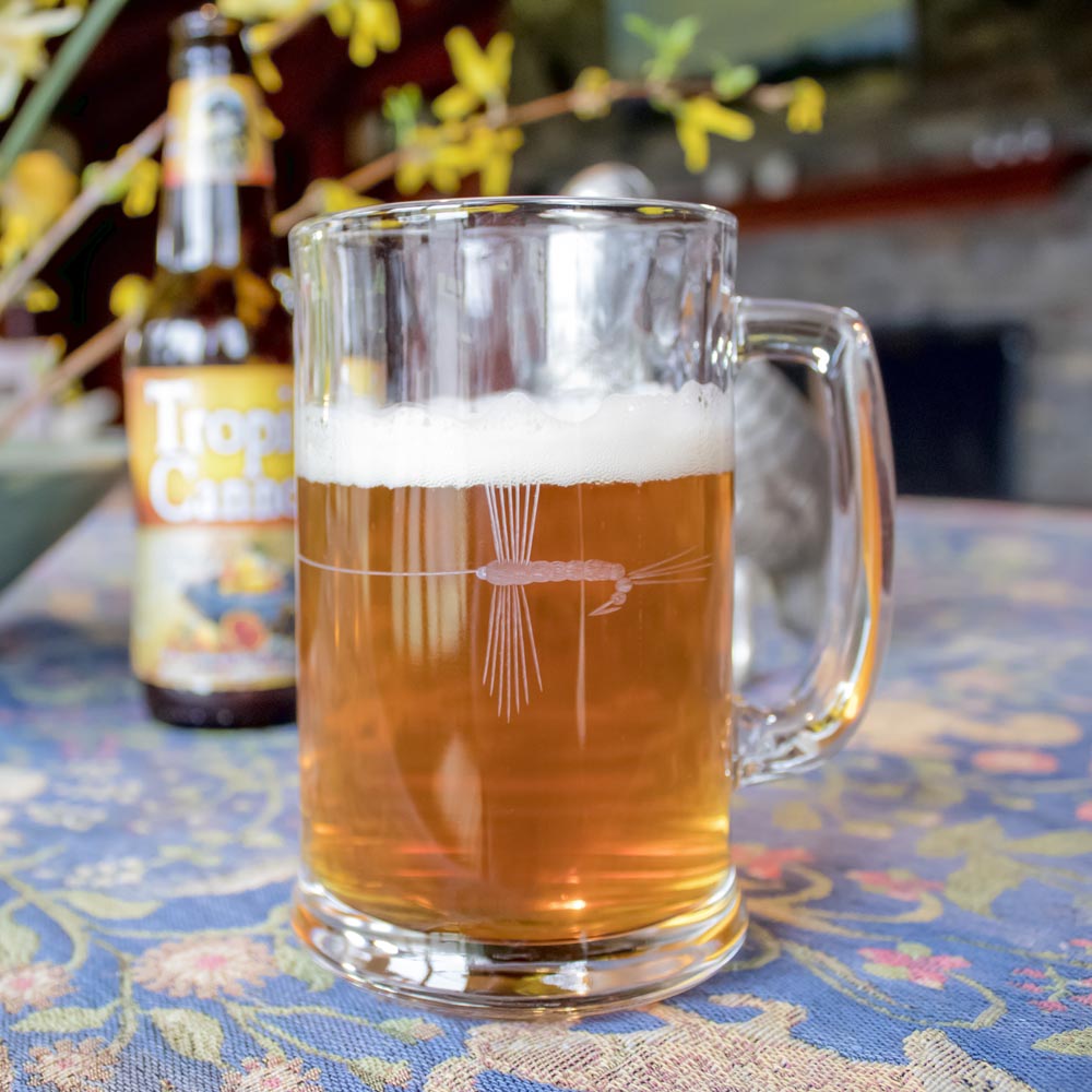 Rolf Glass Fly Fishing 15oz Beer Mug