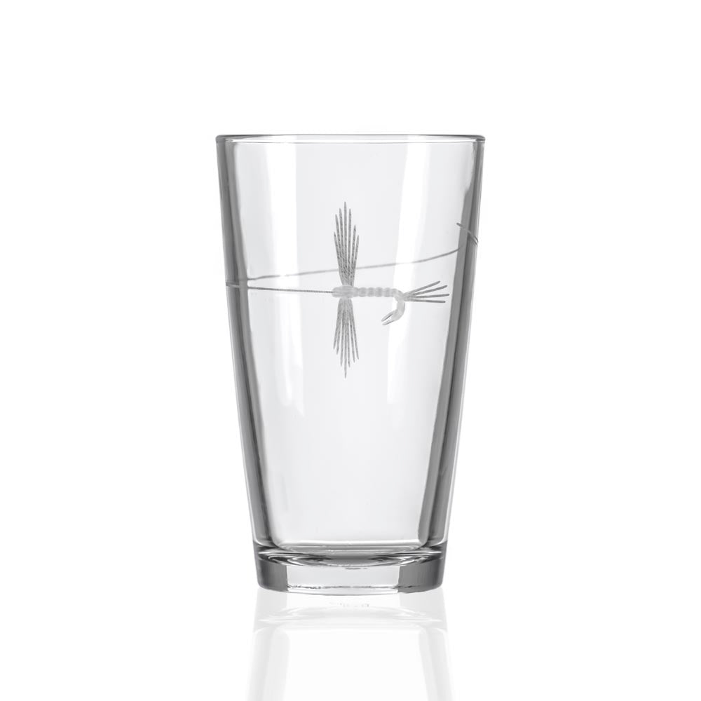 Rolf Glass Fly Fishing 16oz Beer Pint Glass