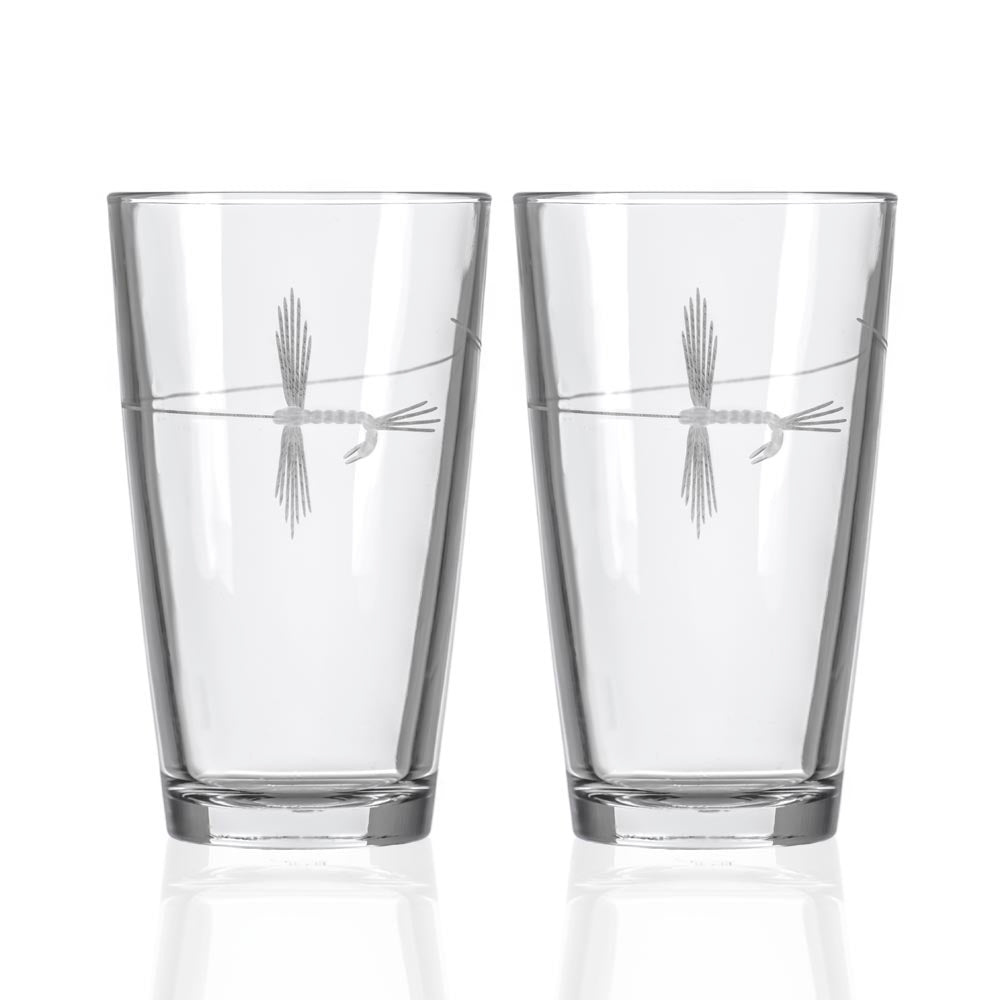 Fly Fishing 16oz Beer Pint Glass | Set of 2
