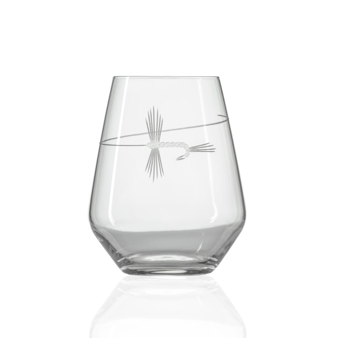 Fly Fishing 18oz Stemless Wine Tumbler Glass | Set of 4 - Thumbnail 4