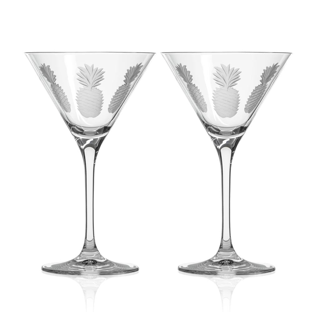 Fresh Pineapple 10oz Martini Cocktail Glass | Set of 2