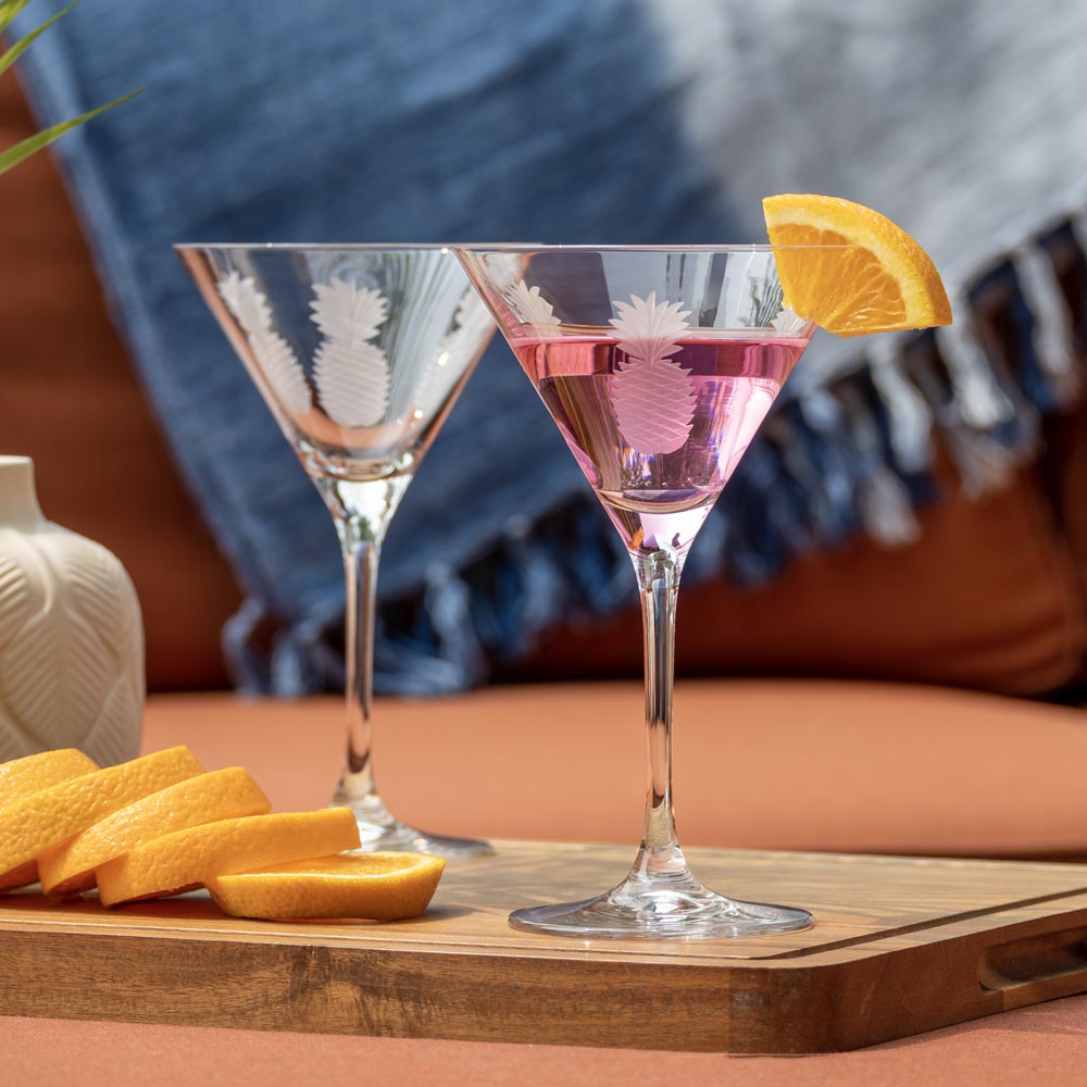 Fresh Pineapple 10oz Martini Cocktail Glass | Set of 2 - Thumbnail 4