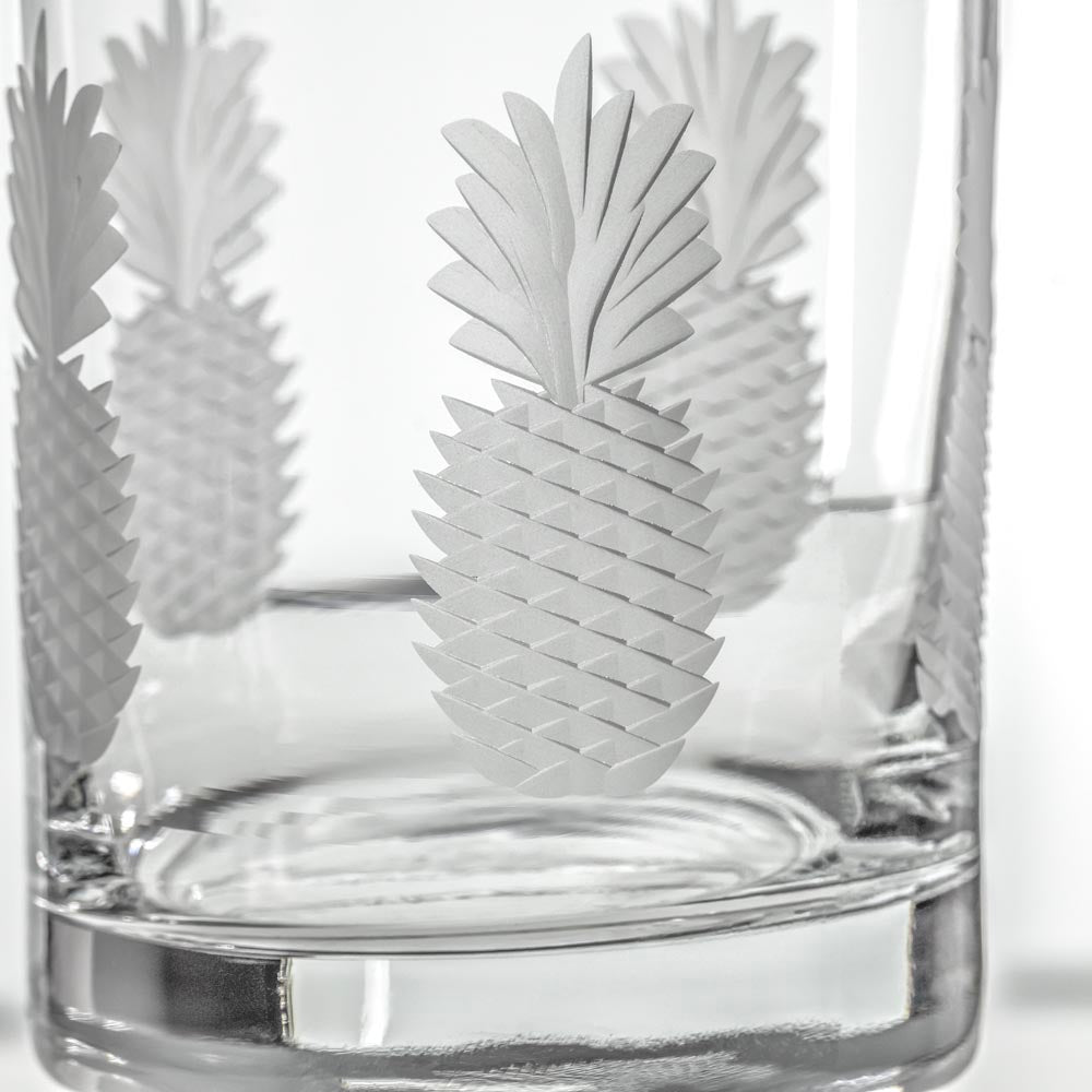 Fresh Pineapple 13oz Double Old Fashioned Whiskey Glass | Set of 4 - Thumbnail 3