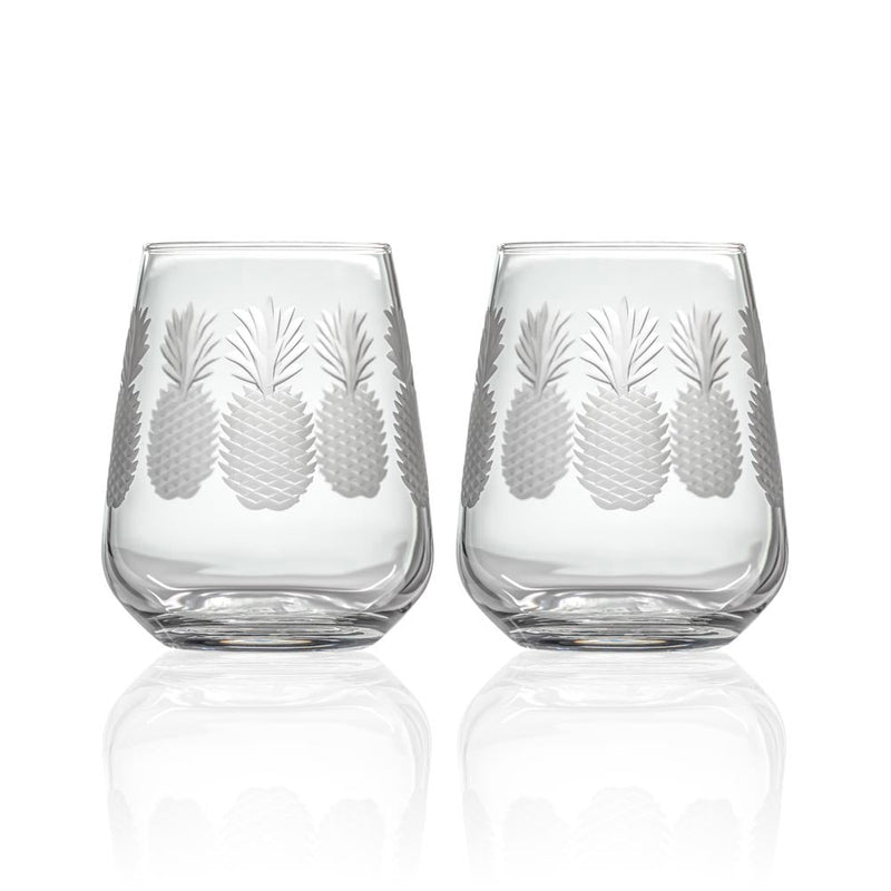 Rolf Glass Fresh Pineapple 15.75oz Stemless Wine Tumbler