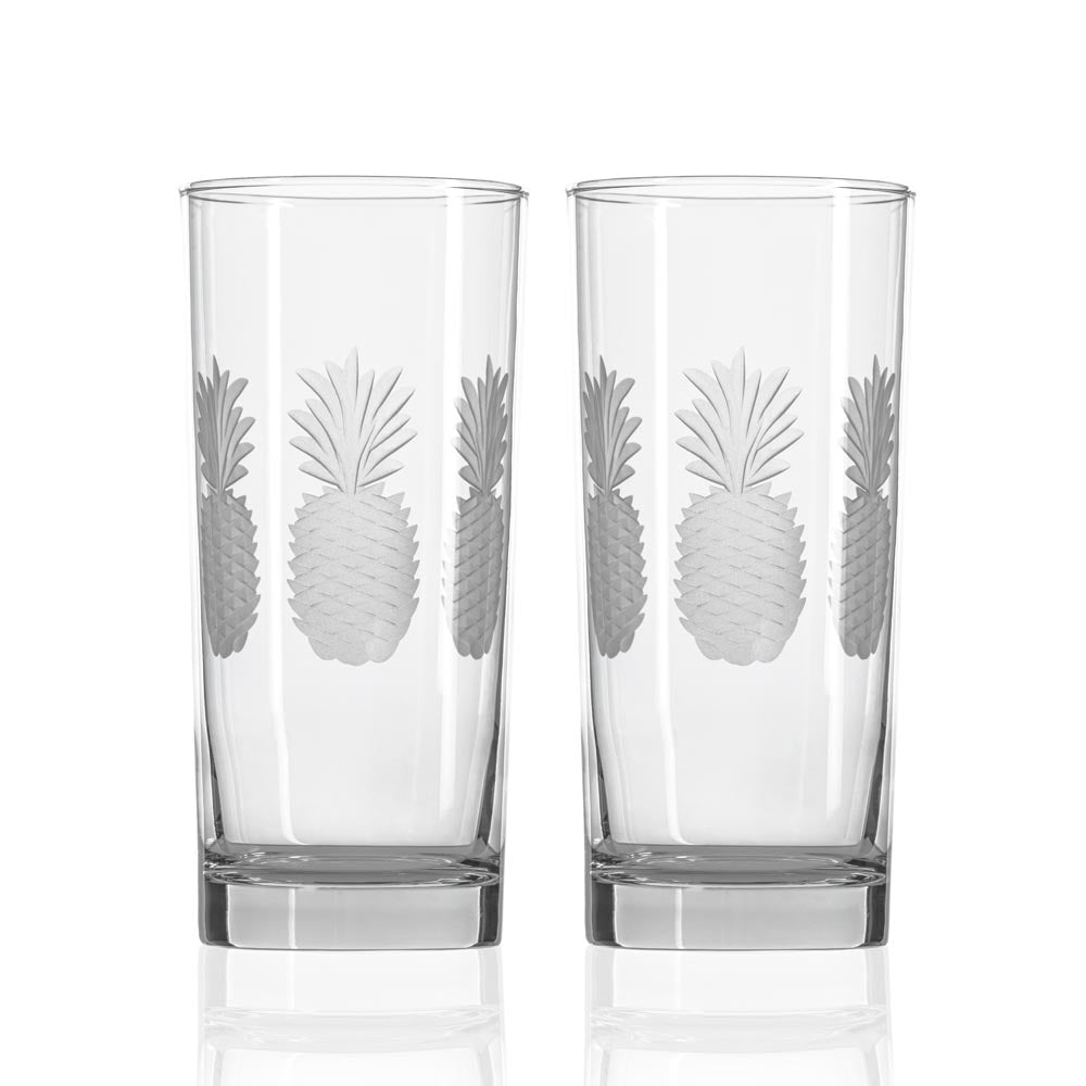 Fresh Pineapple 15oz Cooler Highball Cocktail Glass | Set of 2 - Thumbnail 2