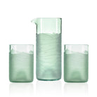 Rolf Glass Glacier Glass Recycled Repurposed Water 16oz Pitcher and 12oz Tumbler Set of 3