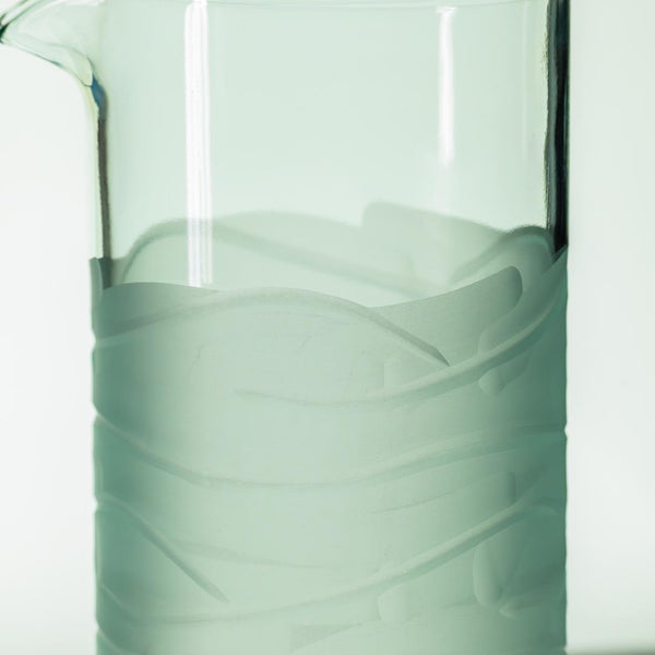 Rolf Glass Glacier Glass 16oz Recycled Repurposed Water Pitcher Close Up