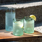 Rolf Glass Glacier Glass 16oz Pitcher and 12oz Tumblers Recycled Reused Repurposed Glassware Sets