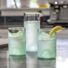 Rolf Glass Glacier Glass 16oz Pitcher and 12oz Tumblers Recycled Reused Repurposed Glassware Sets are a great gift