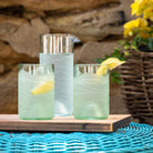 Rolf Glass Glacier Glass 16oz Pitcher and 12oz Tumblers Recycled Reused Repurposed Glassware Sets
