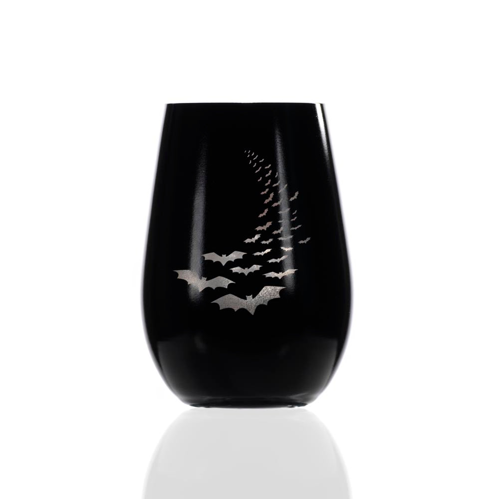Rolf Glass Going Batty Silver 16.5oz Stemless Wine Tumbler