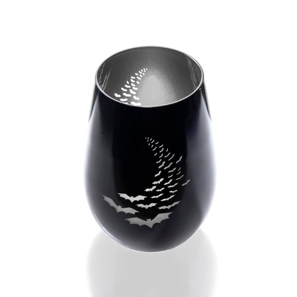 Rolf Glass Going Batty Silver 16.5oz Stemless Wine Tumbler