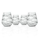 Rolf Glass Good Vibrations 18oz Stemless Wine Tumbler Glass set of 4