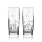 Rolf Glass Heron 15oz Cooler Highball Cocktail Glass Set of 2