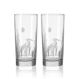 Rolf Glass Heron 15oz Cooler Highball Cocktail Glass Set of 2