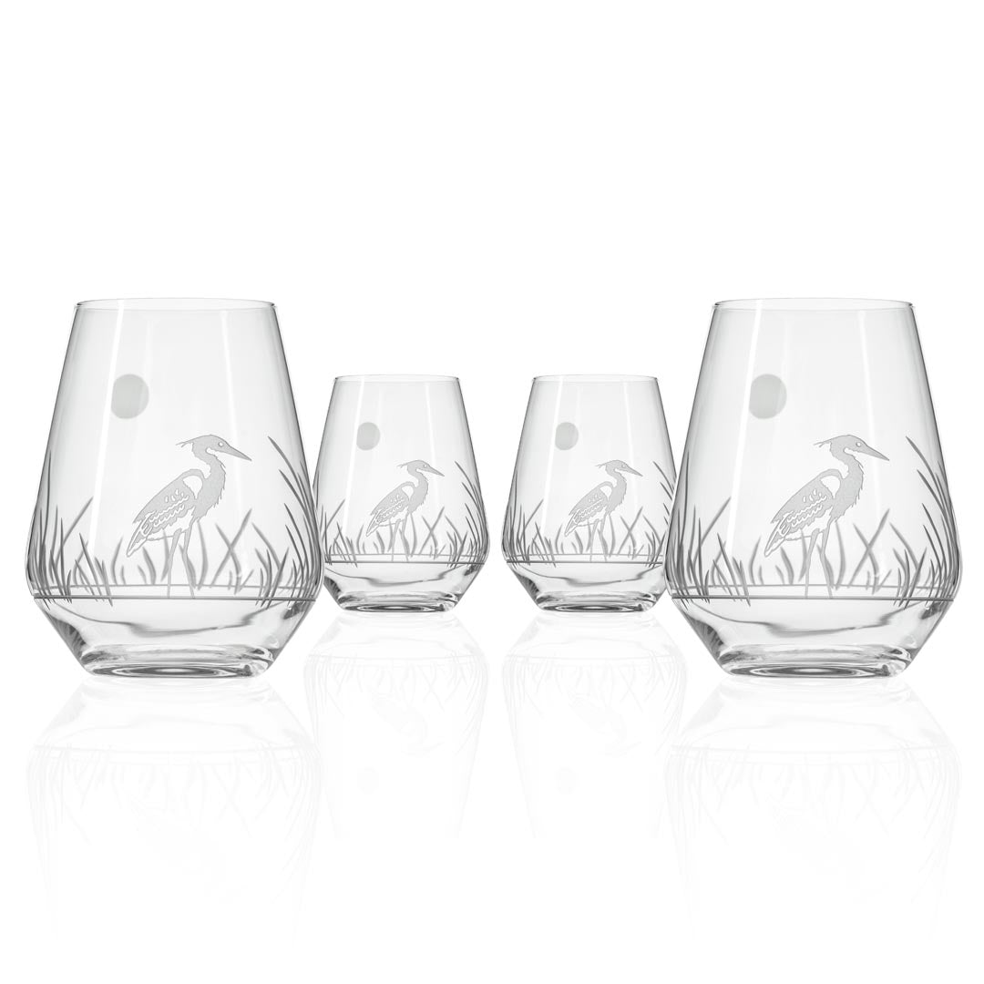 Heron 18oz Stemless Wine Tumbler set of 4 Rolf Glass