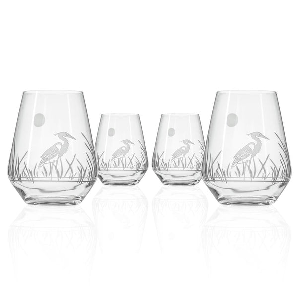 Heron 18oz Stemless Wine Tumbler set of 4 Rolf Glass