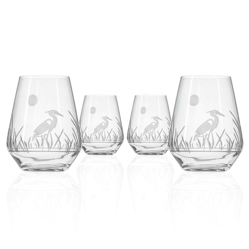 Heron 18oz Stemless Wine Tumbler set of 4 Rolf Glass