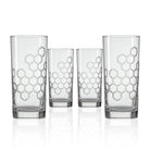 Honeycomb 15oz Cooler Highball Cocktail Glass Set of 4 by Rolf Glass