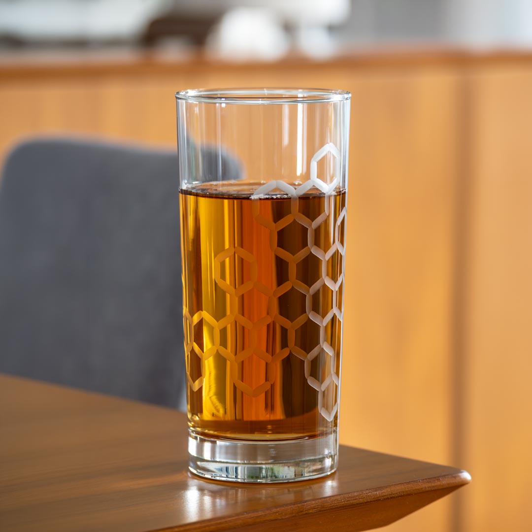 Honeycomb 15oz Cooler Highball Cocktail Glass by Rolf Glass