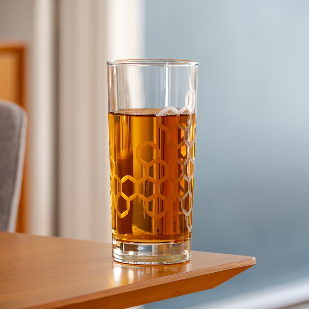 Honeycomb 15oz Cooler Highball Cocktail Glass by Rolf Glass