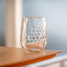 Honeycomb 17oz Stemless Wine Glass by Rolf Glass