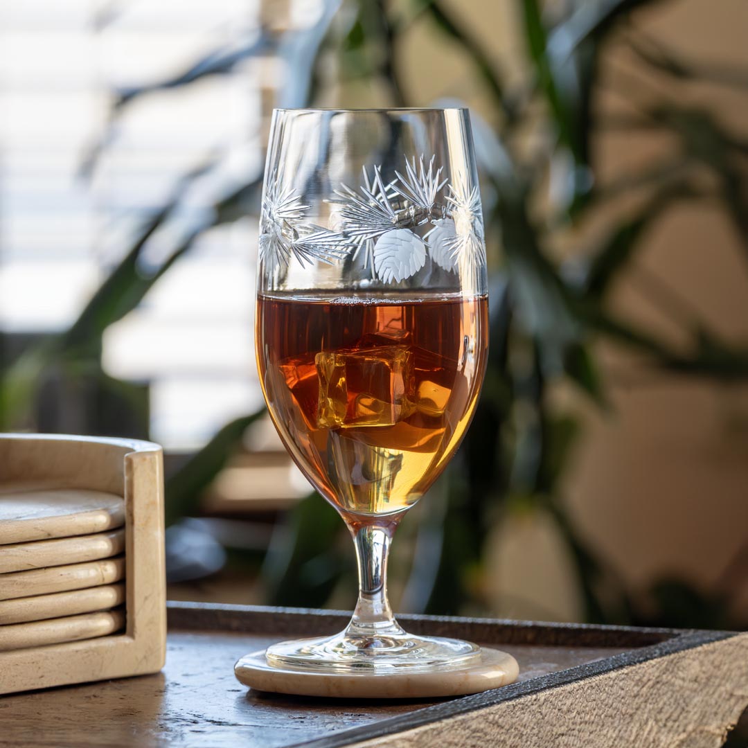 Icy Pine 16oz Footed Iced Tea Glass | Set of 2 - Thumbnail 5