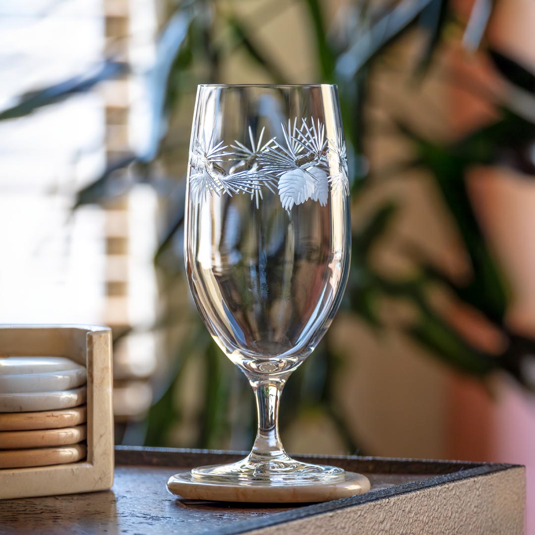 Icy Pine 16oz Footed Iced Tea Glass | Set of 2