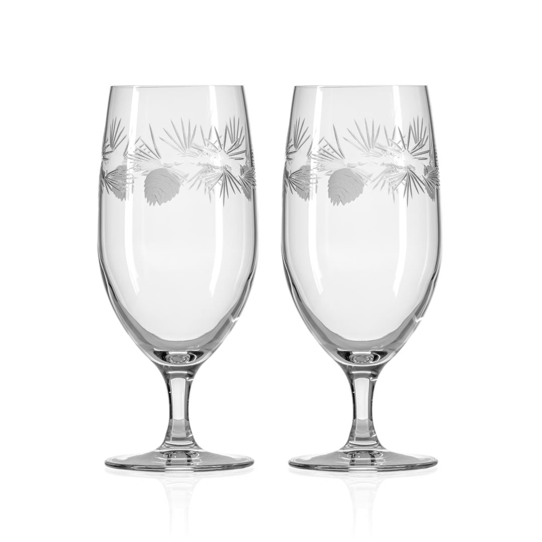 Icy Pine 16oz footed iced tea glass set of 2 by Rolf Glass