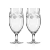 Icy Pine 16oz footed iced tea glass set of 2 by Rolf Glass