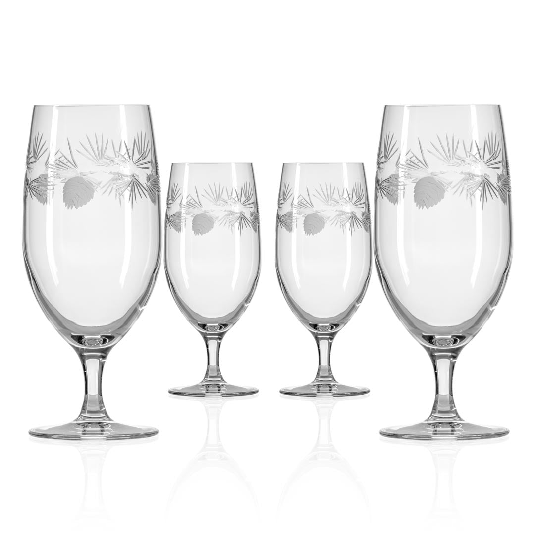 Icy Pine 16oz footed iced tea glass set of 4 by Rolf Glass